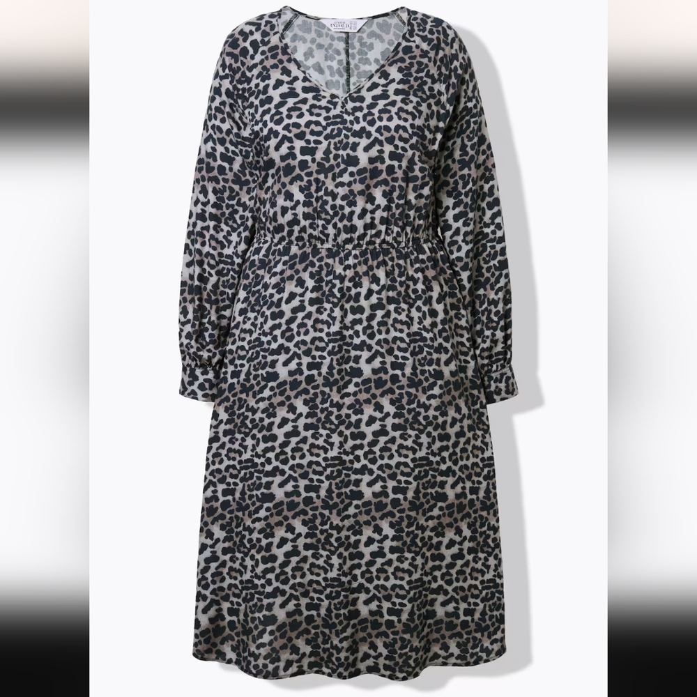 Ulla Popken Plus Size Leopard Print Dress